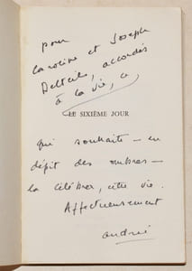 LE SIXIÈME JOUR. Roman.