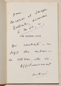 LE SIXIÈME JOUR. Roman.. CHEDID (Andrée).