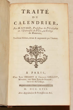TRAITÉ DE LA SPHÈRE [suivi de :] TRAITÉ DU CALENDRIER.. RIVARD (Dominique- François).