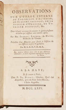 OBSERVATIONS SUR L'USAGE INTERNE DU COLCHIQUE D'AUTOMNE, du sublimé corrosif, de la feuille d'oranger, du vinaigre distillé, etc. [Suivi de :] ...