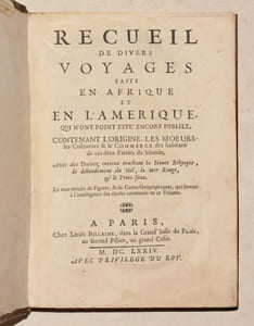 RECUEIL DE DIVERS VOYAGES FAITS EN AFRIQUE ET EN L'AMÉRIQUE, qui n'ont point esté encore publiez ; contenant l'origine, les moeurs, les coûtumes & le commerce des habitans de ces deux Parties du Monde, avec des Traitez curieux touchant la Haute Ethyopie, le débordement du Nil, la mer Rouge, et le Prete-Jean.