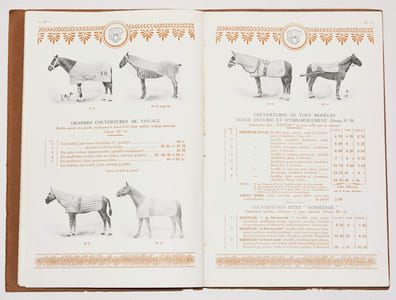 MANUFACTURE DE SELLERIE & HARNACHEMENT POUR CHEVAUX DE COURSE. F. BANDIERA fabricant breveté S. G. D. G. à Feurs (Loire).