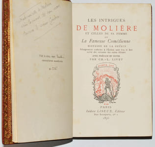 LES INTRIGUES DE MOLIÈRE et celles de sa femme ou La Fameuse Comédienne. Histoire de La Guérin. Réimpression conforme à l'Édition sans lieu ni date suivie des variantes des autres éditions.