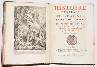HISTOIRE GÉNÉRALE D'ESPAGNE, traduite de l'espagnol de Jean de Ferreras ; enrichie de Notes historiques & critiques, de Vignettes en taille-douce, & de Cartes Géographiques par M. d'Hermilly. [10 volumes].