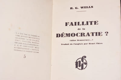 FAILLITE DE LA DÉMOCRATIE ? (After Democracy...). Traduit de l'anglais par Henri Thies.