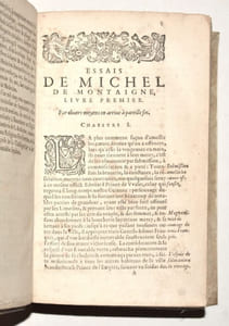 LES ESSAIS de Michel Seigneur de Montaigne. Édition nouvelle enrichie danotations en marge / Corrigée et augmentée dun tiers outre les precedentes Impressions / Avec une table tres ample des noms & matieres remarquables signalees / Plus la vie de lautheur extraite de ses propres escrits.