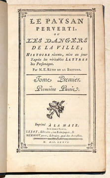 LE PAYSAN PERVERTI, ou Les Dangers de la ville. [4 volumes].. RESTIF [RÉTIF] DE LA BRETONNE (Nicolas Edme).