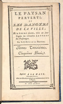 LE PAYSAN PERVERTI, ou Les Dangers de la ville. [4 volumes].. RESTIF [RÉTIF] DE LA BRETONNE (Nicolas Edme).