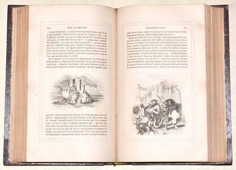 L'INGÉNIEUX HIDALGO DON QUICHOTTE DE LA MANCHE. Traduit et annoté par Louis Viardot, vignettes de Tony Johannot. [2 volumes].. CERVANTÈS (Miguel de).