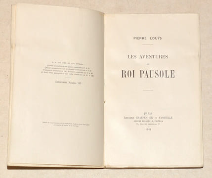 LES AVENTURES DU ROI PAUSOLE.. LOUYS (Pierre).