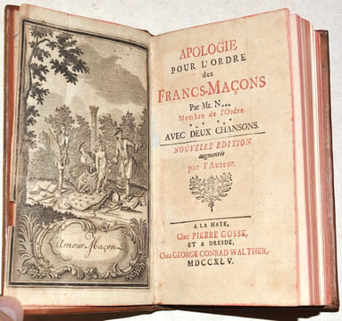 APOLOGIE POUR L'ORDRE DES FRANCS-MAÇONS par Mr. N***, Membre de l'Ordre. Avec deux chansons - [Relié à la suite :] LE SECRET DES MOPSES REVELÉ - ...