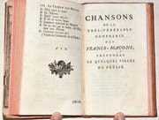 APOLOGIE POUR L'ORDRE DES FRANCS-MAÇONS par Mr. N***, Membre de l'Ordre. Avec deux chansons - [Relié à la suite :] LE SECRET DES MOPSES REVELÉ - CHANSONS DE LA TRÈS-VÉNÉRABLE CONFRÉRIE DES FRANCS-MAÇONS, précédées de quelques pièces de poësie. par NATTER (Johann Lorenz) - PÉRAU (Abbé). - Image 6