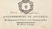 PROCÈS-VERBAL DES SÉANCES DE L'ASSEMBLÉE PROVINCIALE DE HAUTE-GUIENNE, tenue à Villefranche dans les mois de Septembre & d'Octobre 1779.. [TERRAY ...