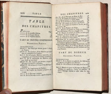 L'ART DE PEINTRE, DOREUR, VERNISSEUR, ouvrage utile aux Artistes & aux Amateurs qui veulent entreprendre de Peindre, Dorer & Vernir toutes sortes de sujets, en Bâtimens, Meubles, Bijoux, Équipages, &c.
