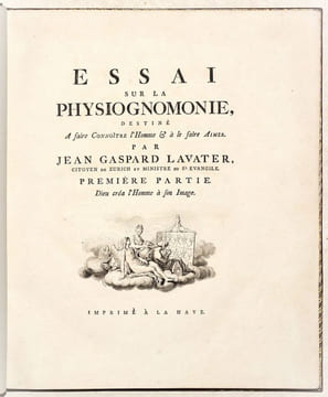 ESSAI SUR LA PHYSIOGNOMONIE, destiné à faire Connoître l'Homme & à le faire Aimer. [4 volumes].. LAVATER (Johann Kaspar).