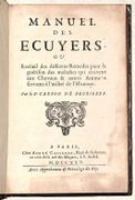 MANUEL DES ECUYERS, ou Recueil des differens Remedes pour la guérison des maladies qui arrivent aux chevaux & autres Animaux servant à l'utilité de l'homme. par CARBON DE BEGRIÈRES (Jean-Baptiste). - Image 3