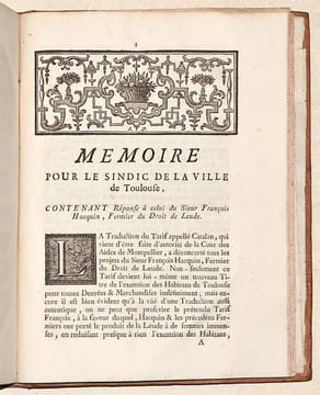 EXTRAIT DU VERBAL DE LA TRADUCTION DU TARIF DES DROITS DE LEUDE, PÉAGE ET GUIDONAGE QUI SE PERÇOIVENT EN LA VILLE DE TOULOUSE, fait en exécution des ...