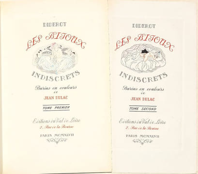 LES BIJOUX INDISCRETS. [2 volumes].. DIDEROT (Denis). 