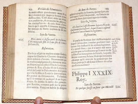 INVENTAIRE DES ERREURS, FABLES ET DESGUISEMENS REMARQUABLES EN L'INVENTAIRE GÉNÉRAL DE L'HISTOIRE DE FRANCE DE IAN DE SERRES.. DUPLEIX (Scipion) - ...