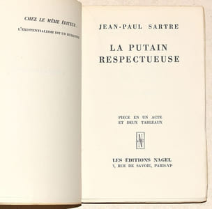 LA PUTAIN RESPECTUEUSE. Pièce en un acte et deux tableaux.
