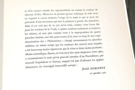 LA VACHE AU PRÉ NOIR DE JEAN DUBUFFET. Lettre d'un imprimeur à un peintre et la réponse que celui-ci y fit.. DUBUFFET (Jean) - BARNIER (Louis).