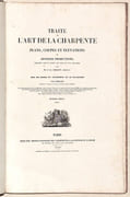 TRAITÉ DE L'ART DE LA CHARPENTE, plans, coupes et élévations de diverses productions, exécutées tant en France que dans les pays étrangers. [2 volumes]. par KRAFFT (Jean-Charles). - Image 2