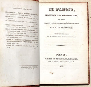 DE L'AMOUR, selon les lois primordiales, et selon les convenances des sociétés modernes. Troisième édition, avec des additions et des changements considérables.