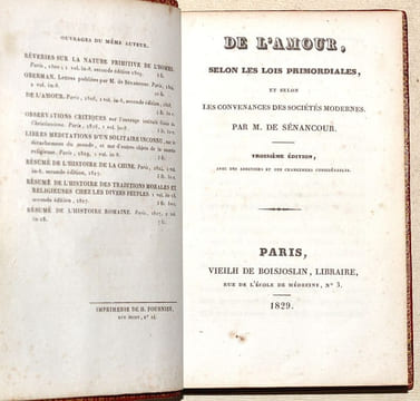 DE L'AMOUR, selon les lois primordiales, et selon les convenances des sociétés modernes. Troisième édition, avec des additions et des changements ...