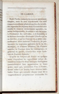 DE L'AMOUR, selon les lois primordiales, et selon les convenances des sociétés modernes. Troisième édition, avec des additions et des changements ...