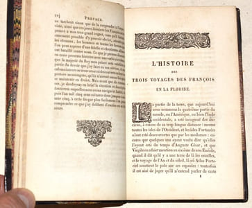 L'HISTOIRE NOTABLE DE LA FLORIDE située en Indes Occidentales contenant les trois voyages faits en icelle par certains Capitaines et Pilotes françois, descrits par le capitaine Laudonnière, qui y a commandé l'espace d'un an trois moys : à laquelle a esté adjousté un quatriesme voyage fait par le capitaine Gourgues.