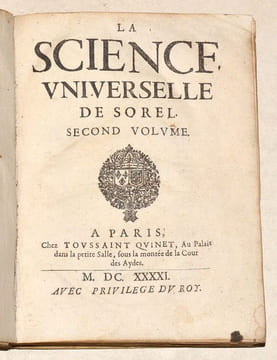 LA SCIENCE UNIVERSELLE. [2 volumes].. SOREL (Charles).
