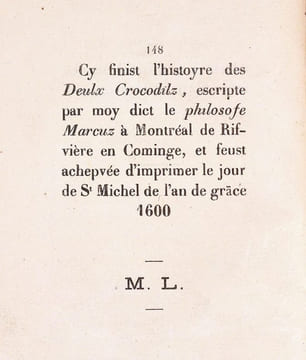 LES DEVIZ COMINGEOIS. Joyeulx récipts du bon temps de nos pères recueillis & mis en ordre par Le Philosophe Marcuz de Montréal de Rivière - LA ...