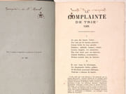 LES DEVIZ COMINGEOIS. Joyeulx récipts du bon temps de nos pères recueillis & mis en ordre par Le Philosophe Marcuz de Montréal de Rivière - LA COMPLAINTE DE TRIE. par  MARCUZ (Le Philosophe). [LASSUS (Marie Marc de)].  - Image 7