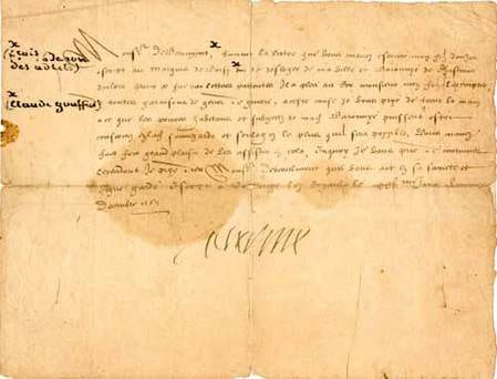 LETTRE signée "Catrine", adressée à François de Beaumont, baron des Adrets, localisée et datée "à Collonge les Royaulx, le XXVme jour de Decembre ...