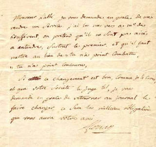 LETTRE AUTOGRAPHE signée "Florian" adressée à "Monsieur l'abbé  Arnaud". 