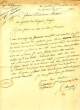 "COPIE CONFORME" d'une lettre du général de Division Jean-Victor Tharreau avec la signature autographe de MURAT.. MURAT (Joachim). Maréchal de France, ...