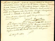 LETTRE SIGNÉE une première fois "Joachim Napoléon" puis "J N", adressée au général Grenier, datée du 27 septembre 1810.  par MURAT (Joachim). Maréchal de France, roi de Naples (La Bastide - Fortunière, 1771 - Pizzo, 1815).