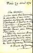 LETTRE AUTOGRAPHE signée "Pierre Puvis de Chavannes", localisée et datée "Paris, 29 avril 1874". . PUVIS DE CHAVANNES (Pierre Cécil). Peintre et ...