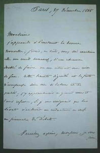 LETTRE AUTOGRAPHE signée adressée à Silvestre de SACY, «Paris, 27 Décembre 1865 ». 
