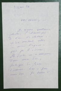 LETTRE AUTOGRAPHE signée adressée à Marie LAURENCIN.