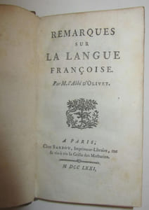 Remarques sur la langue françoise.