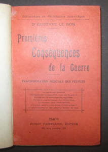 Premières conséquences de la guerre. Transformation mentale des peuples.
