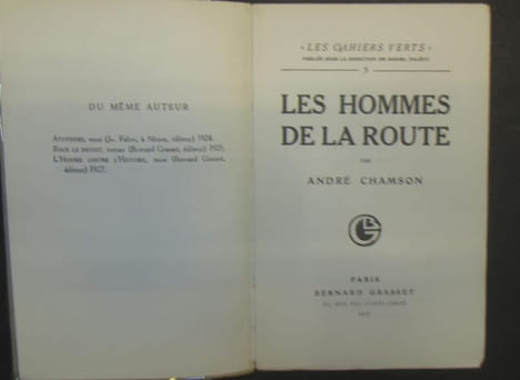 Les hommes de la route.. CHAMSON (André).-