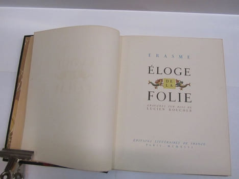 Eloge de la folie. Gravures sur bois de Lucien BOUCHER.. [BOUCHER, Lucien] - ERASME.-