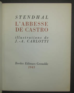 L'Abbesse de castro. Illustrations de J.-A. CARLOTTI.. [CARLOTTI (J.-A.)] - STENDHAL.-