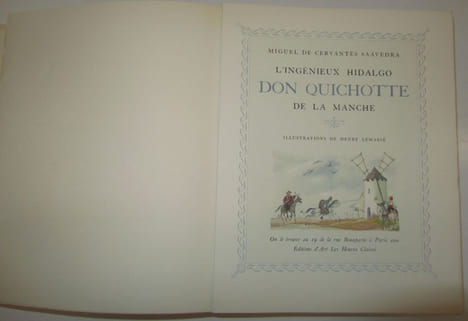 L'ingénieux Hidalgo Don Quichotte de la Manche. Illustrations de Henry LEMARIE.. [LEMARIE (Henry)] - CERVANTES SAAVEDRA (Miguel de).-