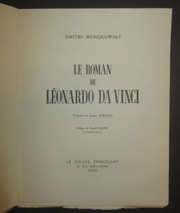 Le roman de Léonardo da Vinci. Traduction de Jacques Sorrèze. Préface de Gérard Bauer.