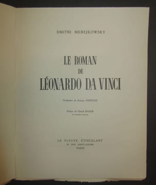 Le roman de Léonardo da Vinci. Traduction de Jacques Sorrèze. Préface de Gérard Bauer.. [VINCI (Léonard de)] - MEREJKOWSKY (Dmitry).-