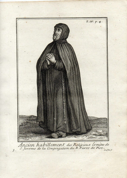 ANCIEN HABILLEMENT RELIGIEUX ERMITE DE SAINT JEROME CONGREGATION PIERRE DE PISE . 