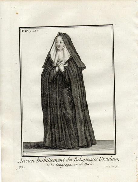 ANCIEN HABILLEMENTS DES RELIGIEUSES URSULINES DE LA CONGREGATION DE PARIS. 